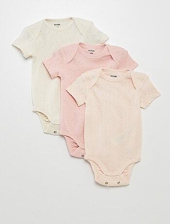 Bodies évolutif en maille unie - Lot de 3