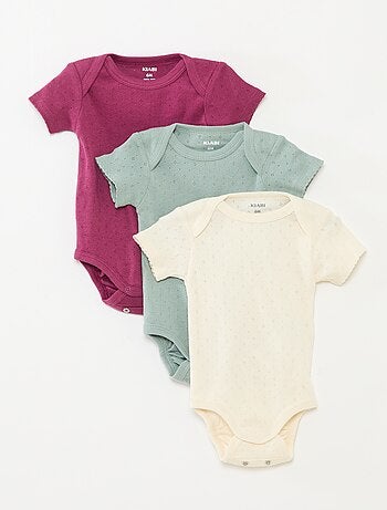 Bodies évolutif en maille unie - Lot de 3