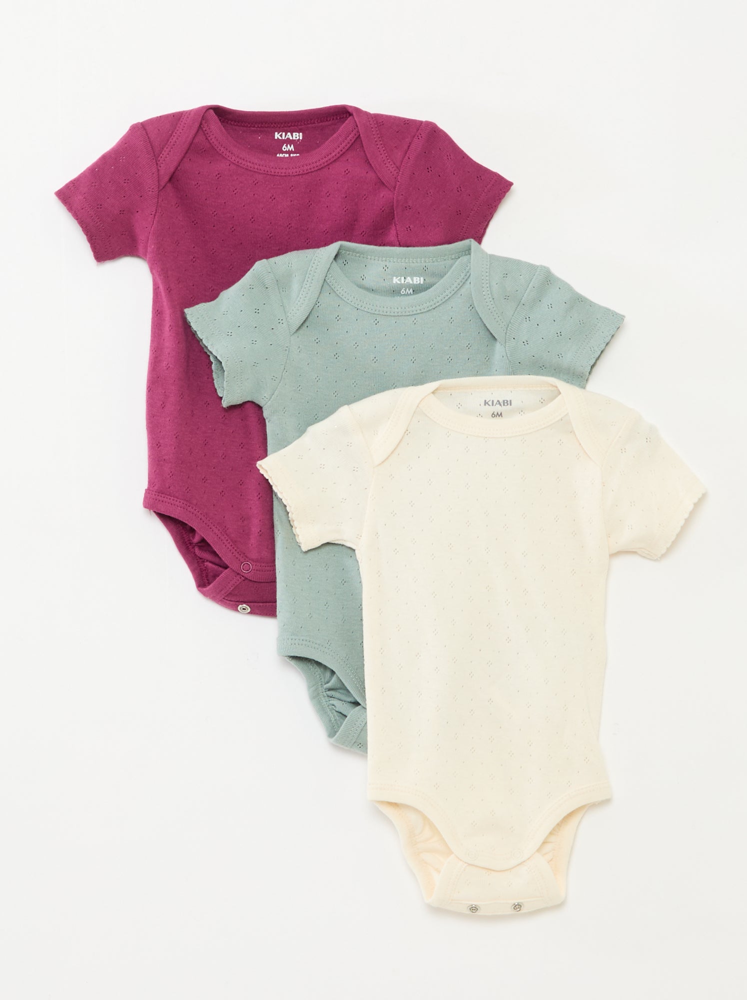 Bodies évolutif en maille unie - Lot de 3