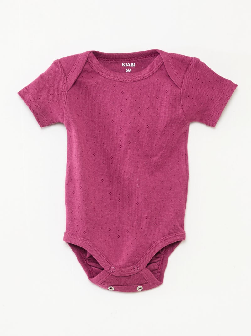 Bodies évolutif en maille unie - Lot de 3 Rose/blanc/bleu - Kiabi