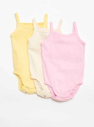 Bodies évolutifs à bretelles - lot de 3