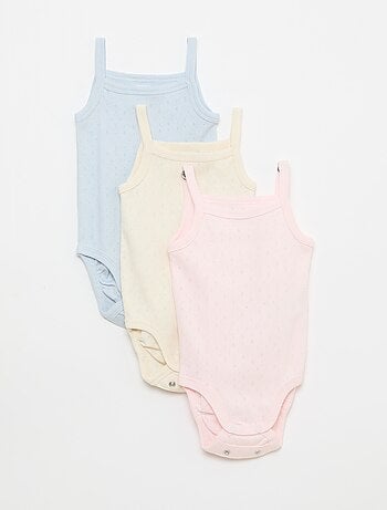 Bodies évolutifs à brettelles - lot de 3