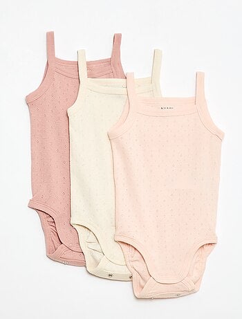 Bodies évolutifs à brettelles - lot de 3