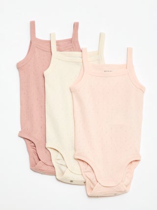 Bodies évolutifs à brettelles - lot de 3