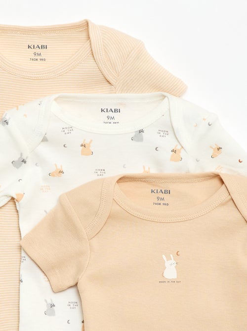 Bodies imprimés en coton - lot de 3 - Kiabi