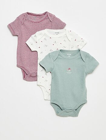Bodies imprimés en coton - lot de 3