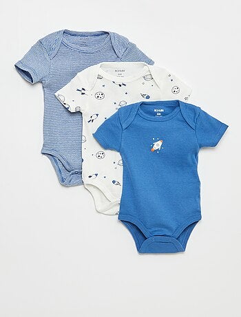 Bodies imprimés en coton - lot de 3