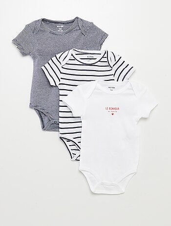 Bodies imprimés en coton - lot de 3