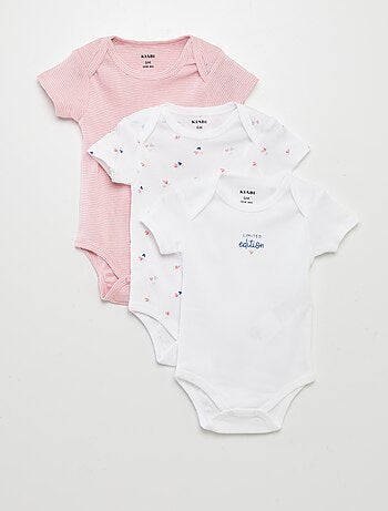 Bodies imprimés en coton - lot de 3