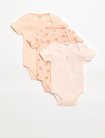 Bodies imprimés en coton - lot de 3