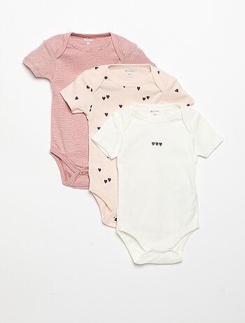 Bodies imprimés en coton - lot de 3