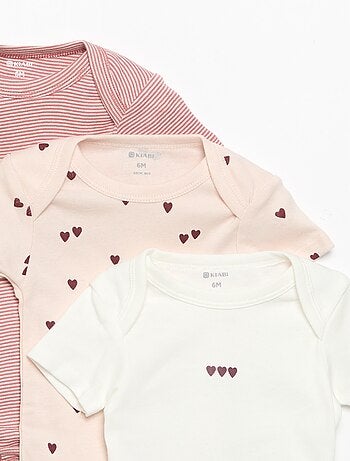 Bodies imprimés en coton - lot de 3