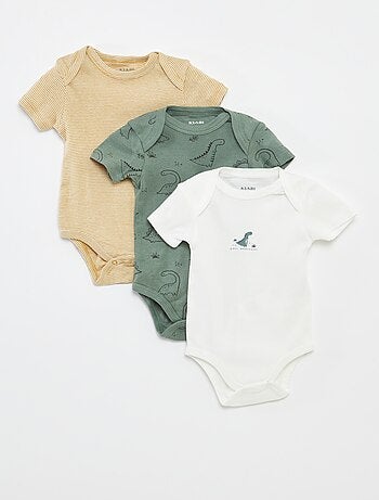 Bodies imprimés en coton - lot de 3