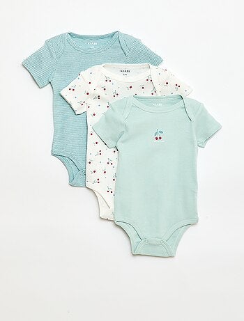 Bodies imprimés en coton - lot de 3