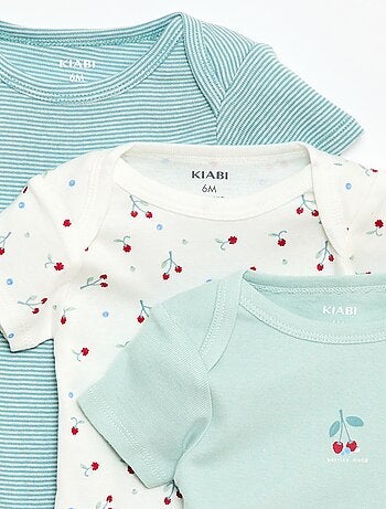 Bodies imprimés en coton - lot de 3