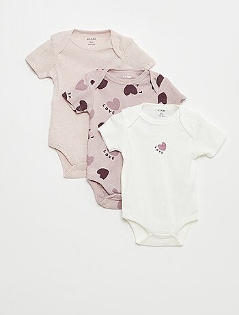 Bodies imprimés en coton - lot de 3