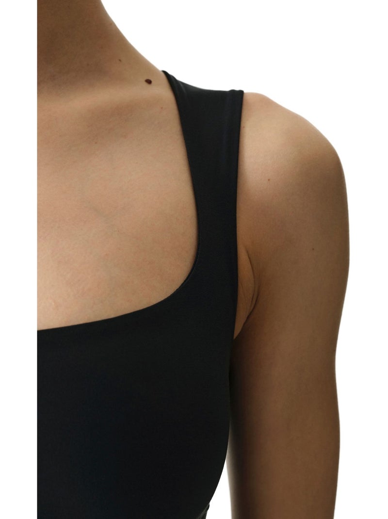Body à encolure u texturée penti Noir - Kiabi