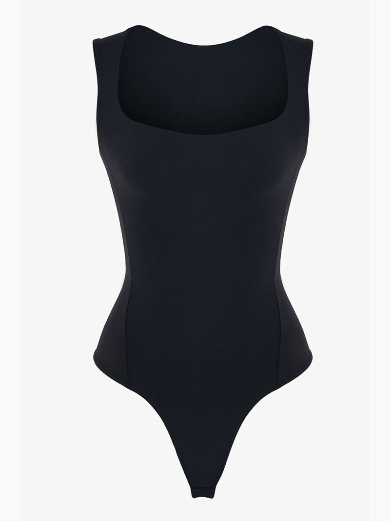 Body à encolure u texturée penti Noir - Kiabi
