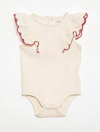 Body à manches courtes volantées