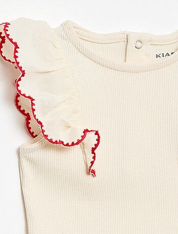 Body à manches courtes volantées