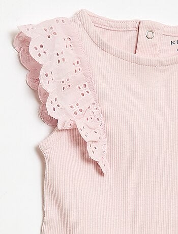 Body à manches courtes volantées