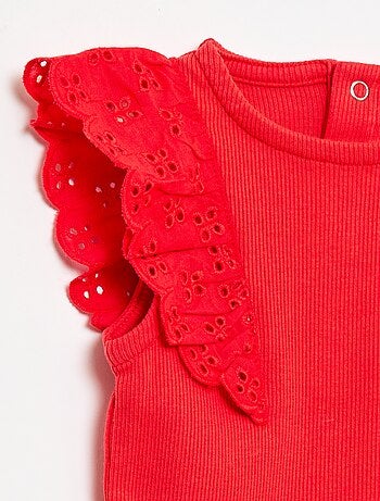 Body à manches courtes volantées