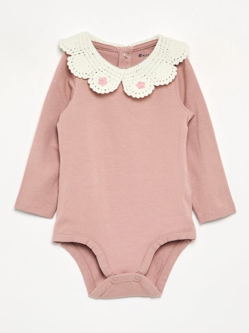 Body à manches longues avec col en macramé - Kiabi