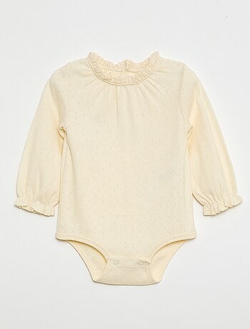 Body à manches longues en maille pointelle