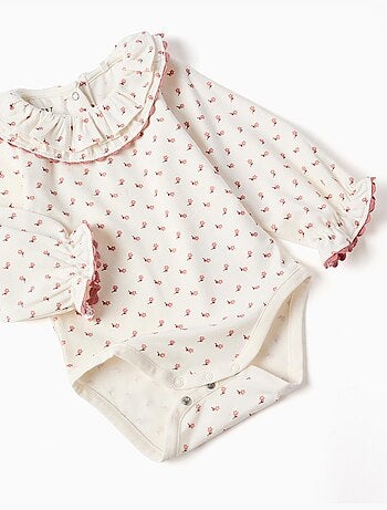 Body à motif fleuri + robe salopette