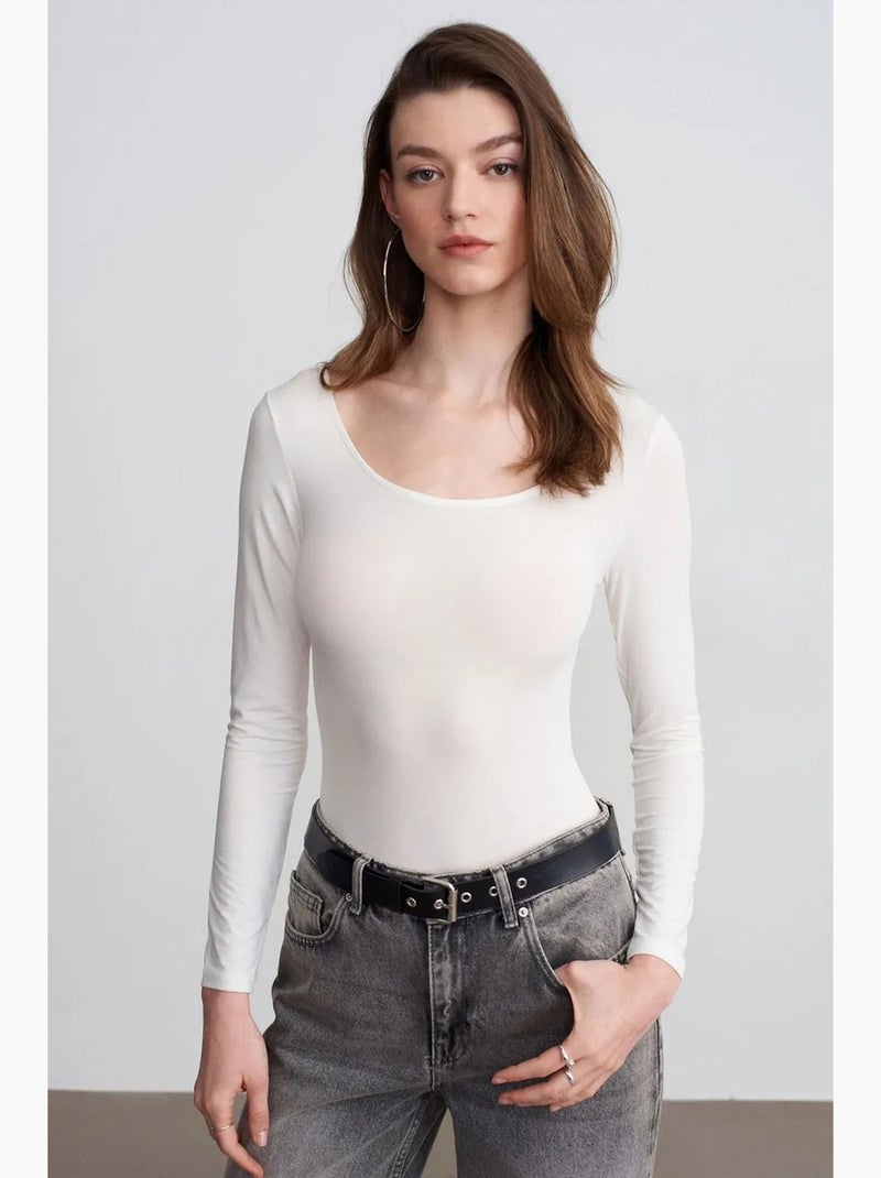 Body aansluitend modal jersey dilvin Wit - Kiabi