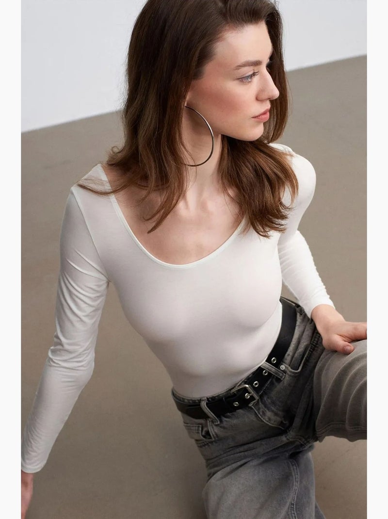 Body aansluitend modal jersey dilvin Wit - Kiabi