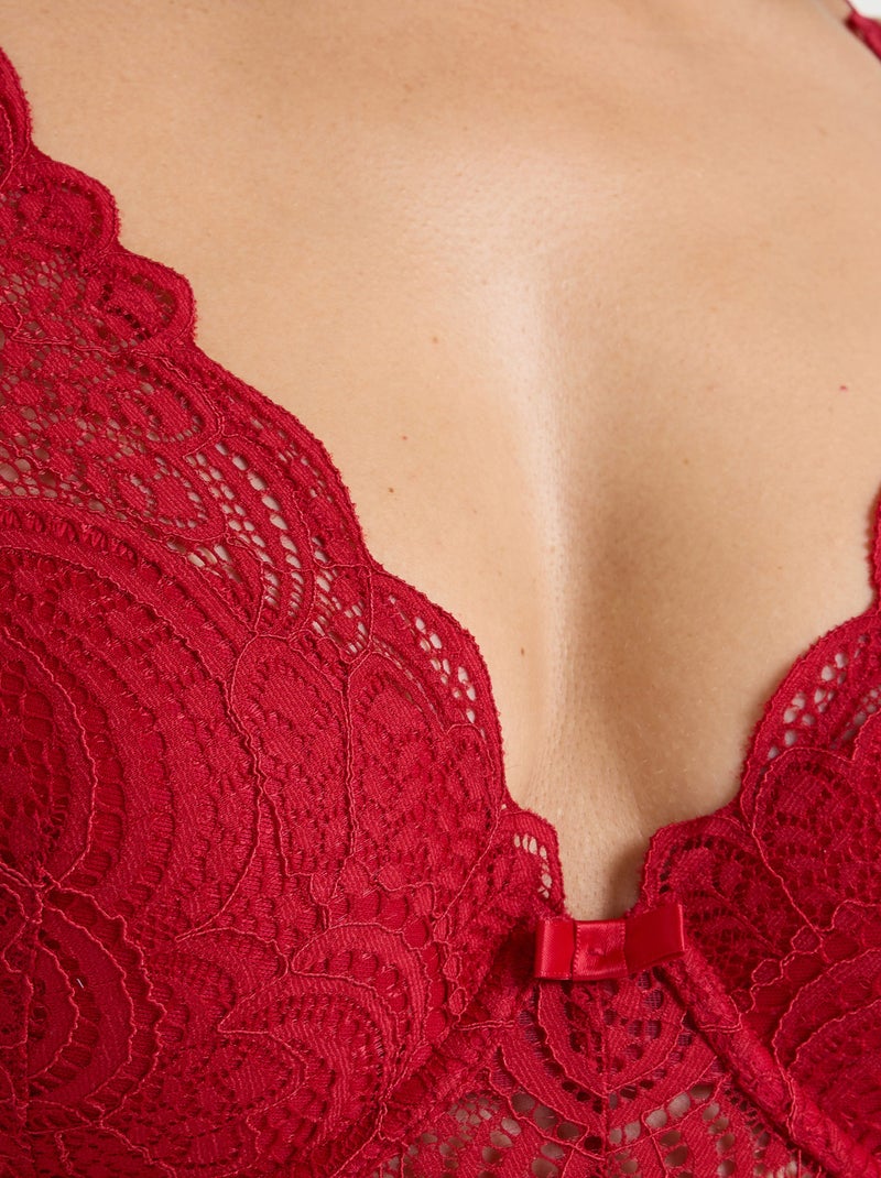 Body ampliforme dentelle - rougegorge lingerie Rouge - Kiabi