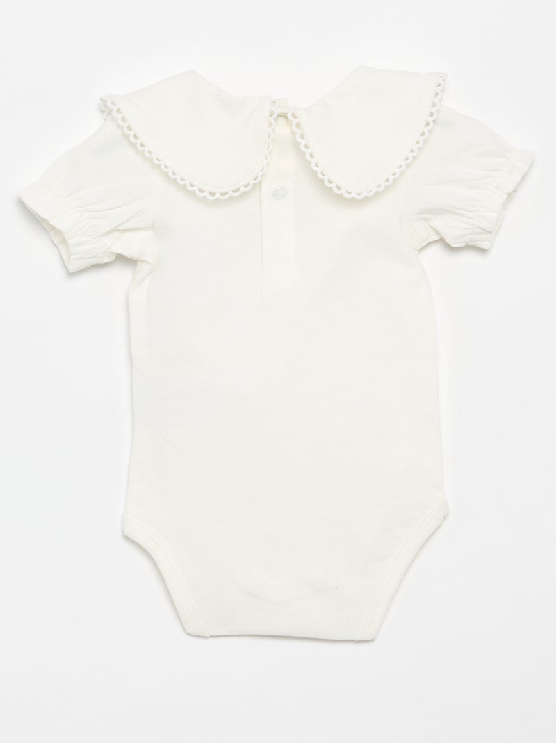 Body avec col fantaisie Blanc - Kiabi