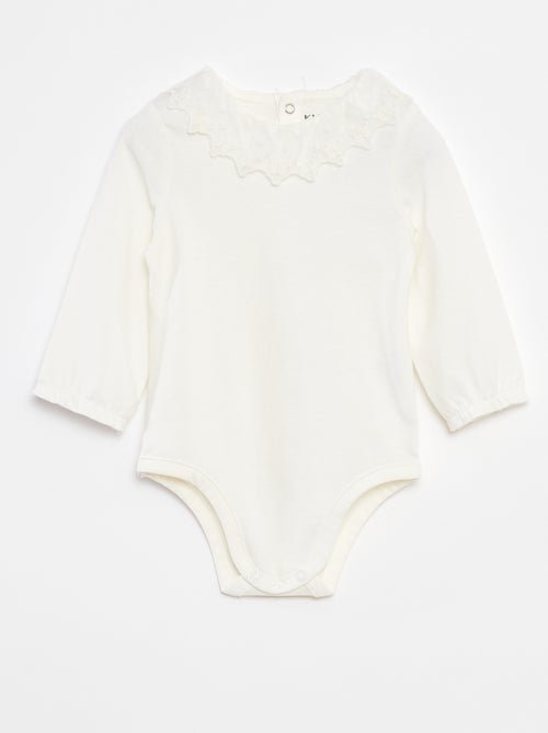 Body avec collerette en dentelle - Kiabi