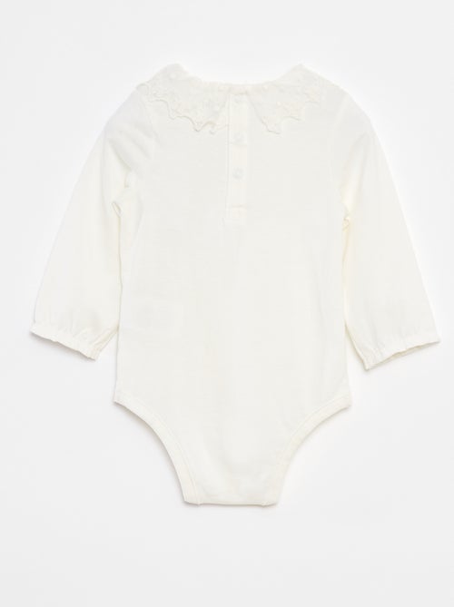 Body avec collerette en dentelle - Kiabi