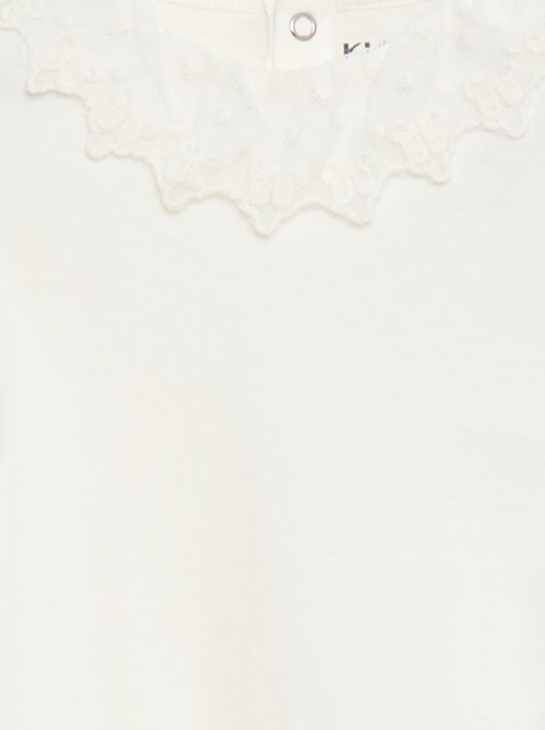 Body avec collerette en dentelle - Kiabi