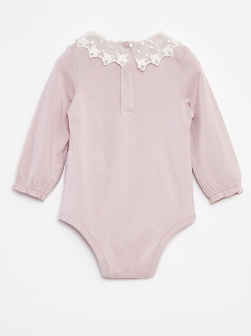 Body avec collerette en dentelle - Kiabi
