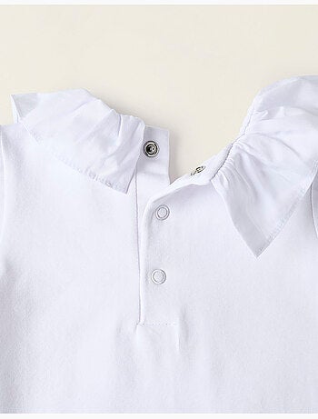 Body-Blouse avec Volants en Coton