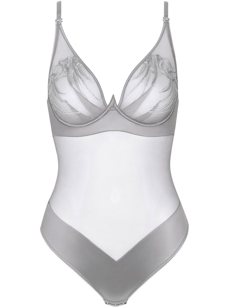 Body brésilien échancré armaturé multipositions amaze Argent - Kiabi