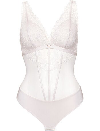 Body brésilien sans armatures rose mariage ivoire