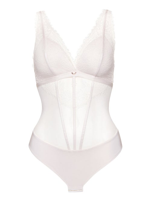 Body brésilien sans armatures rose mariage ivoire - Kiabi Body brésilien sans armatures rose mariage ivoire - Kiabi