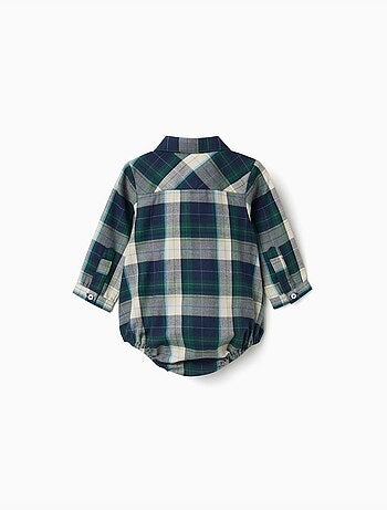 Body-chemise en coton à carreaux b&s