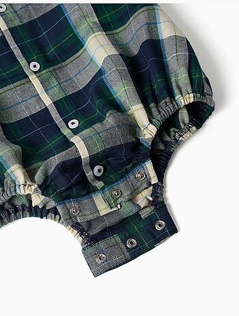 Body-chemise en coton à carreaux b&s