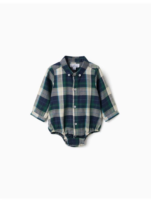 Body-chemise en coton à carreaux b&s - Kiabi