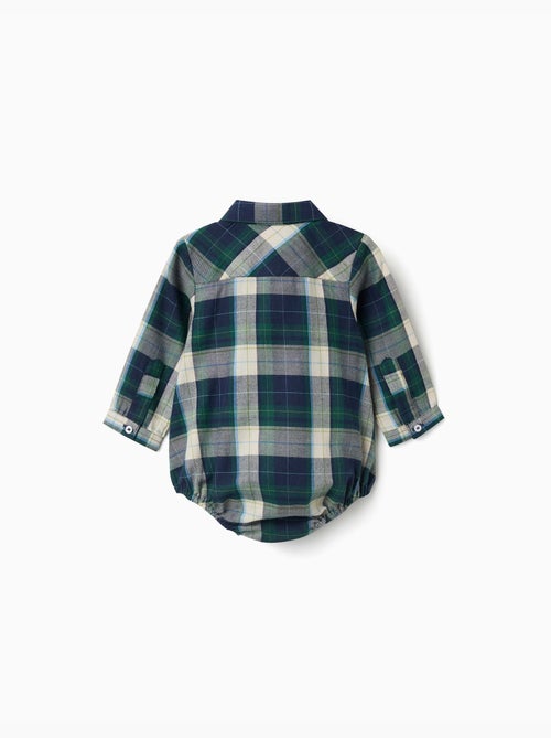 Body-chemise en coton à carreaux b&s - Kiabi