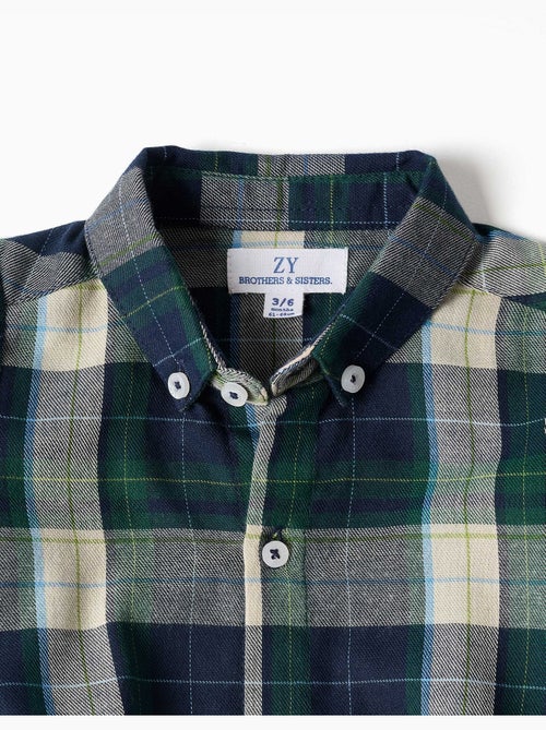 Body-chemise en coton à carreaux b&s - Kiabi
