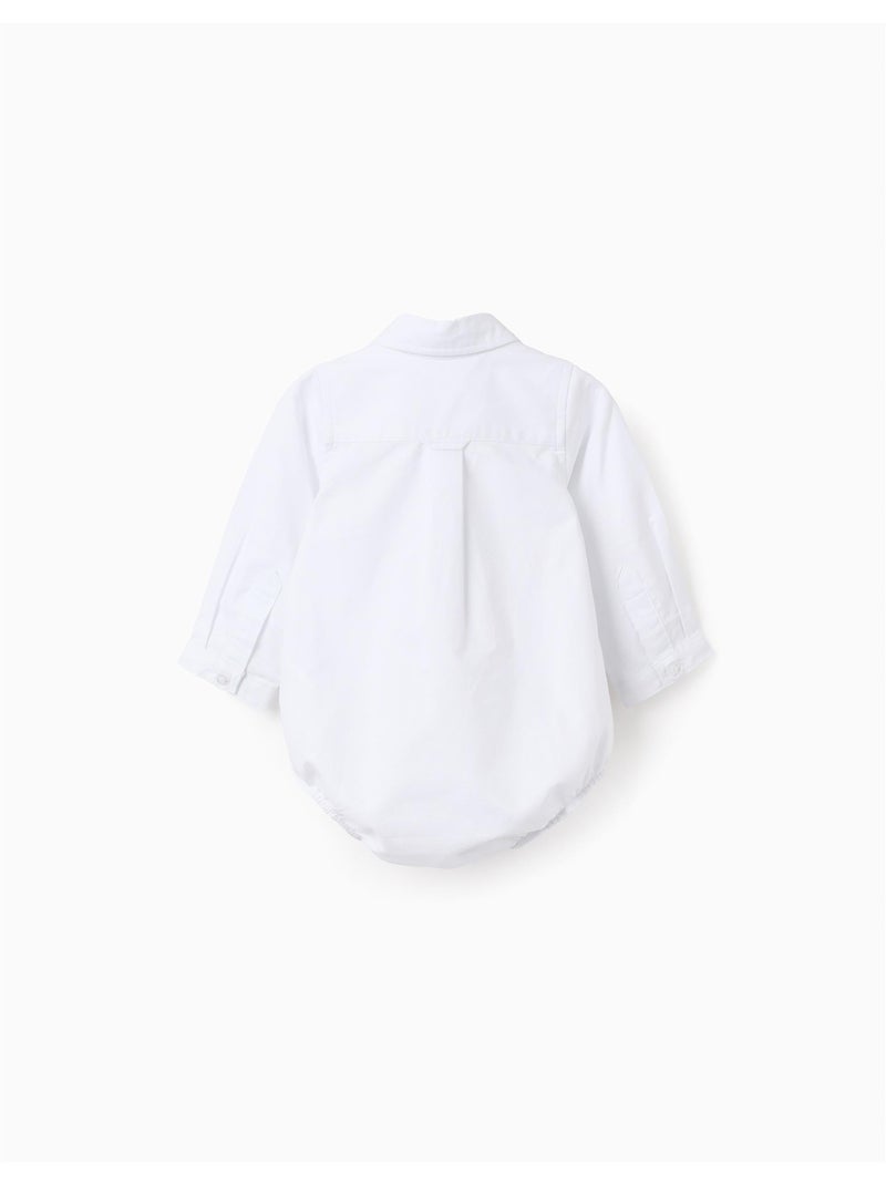 Body-chemise en coton à manches longues Beige - Kiabi