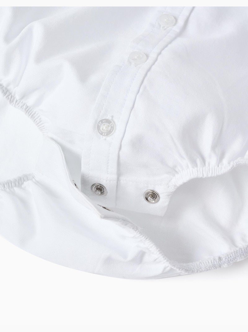 Body-chemise en coton à manches longues Beige - Kiabi
