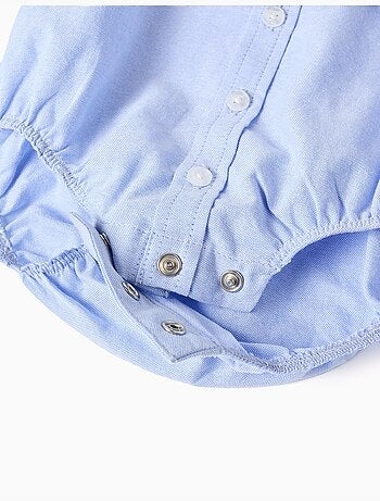 Body-chemise en coton à manches longues