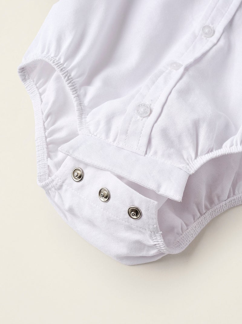 Body-Chemise en Coton Blanc - Kiabi